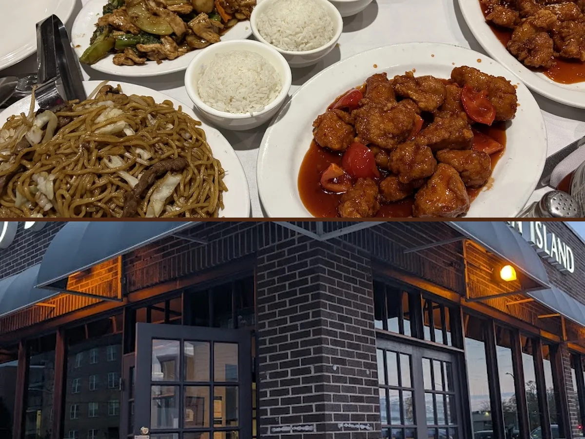 Chinese and Japanese dishes arranged on serving plates.